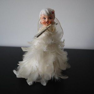 Vintage Holt Howard Christmas White Feather Angel